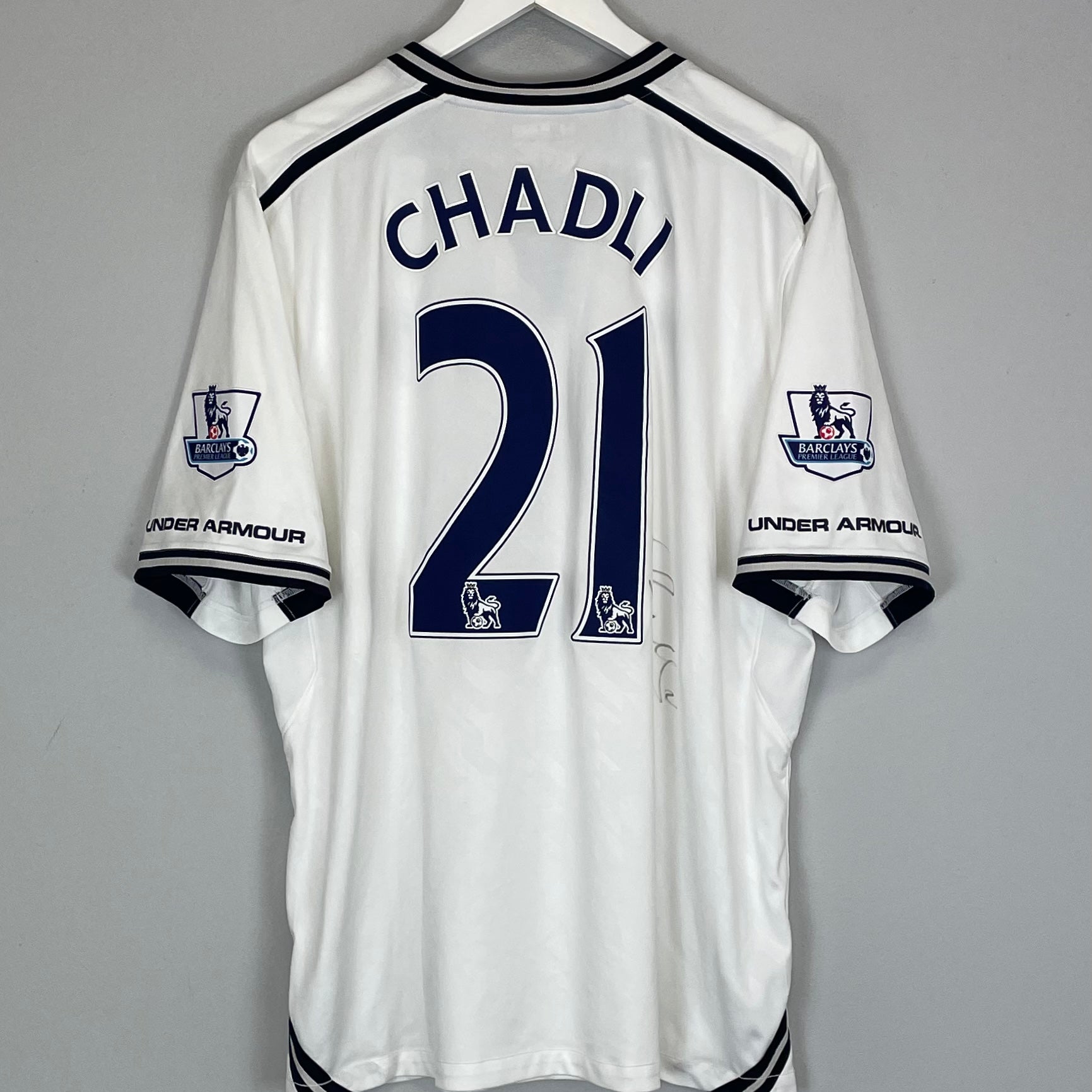 Shop 2013/14 TOTTENHAM CHADLI #21 *SIGNED* HOME SHIRT (XL) UNDER ARMOUR, classic football shirts, vintage football shirts & retro soccer jerseys at Cult Kits