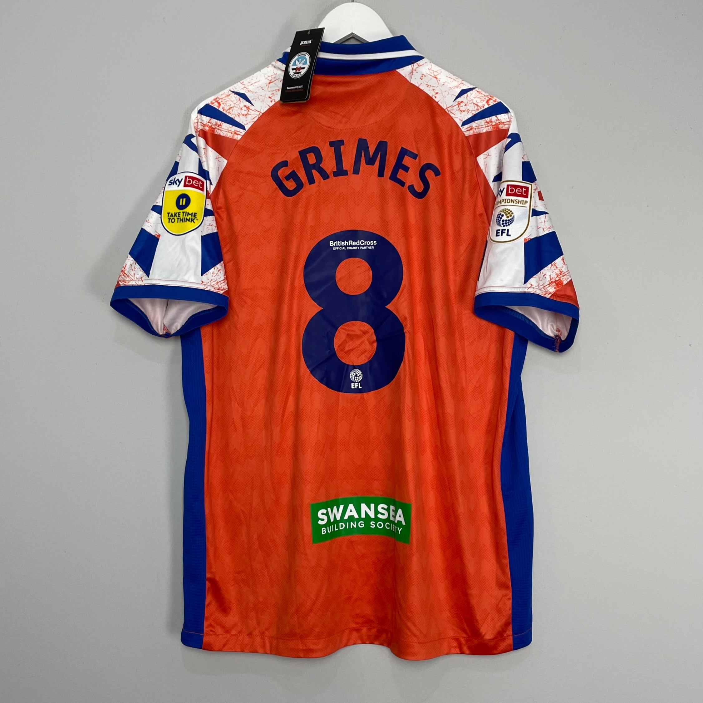 Shop 2022/23 SWANSEA GRIMES #8 *BNWT* AWAY SHIRT (XXL) JOMA, classic football shirts, vintage football shirts & retro soccer jerseys at Cult Kits