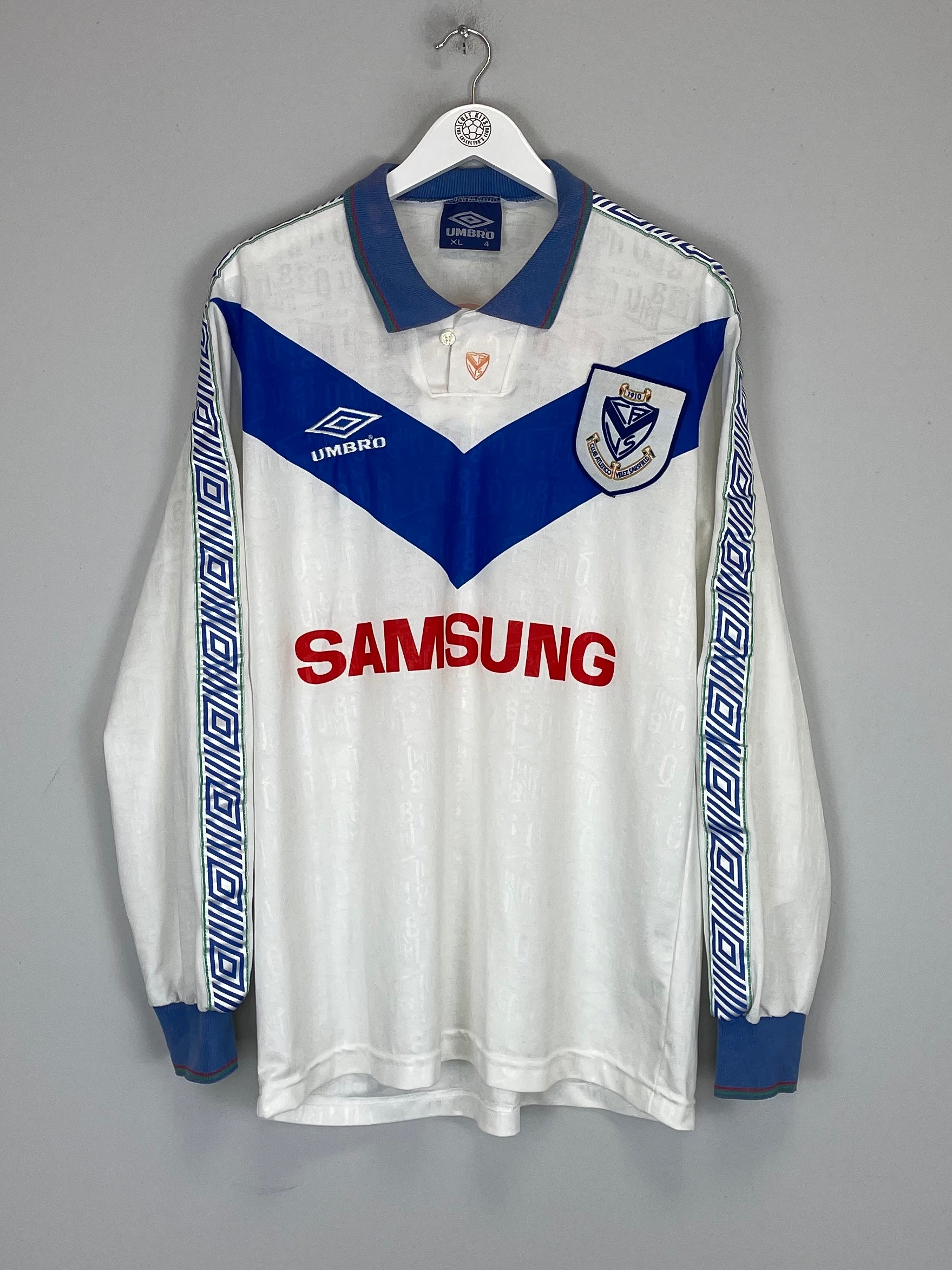 Shop 1994 VELEZ SARSFIELD L/S HOME SHIRT (XL) UMBRO, classic football shirts, vintage football shirts & retro soccer jerseys at Cult Kits