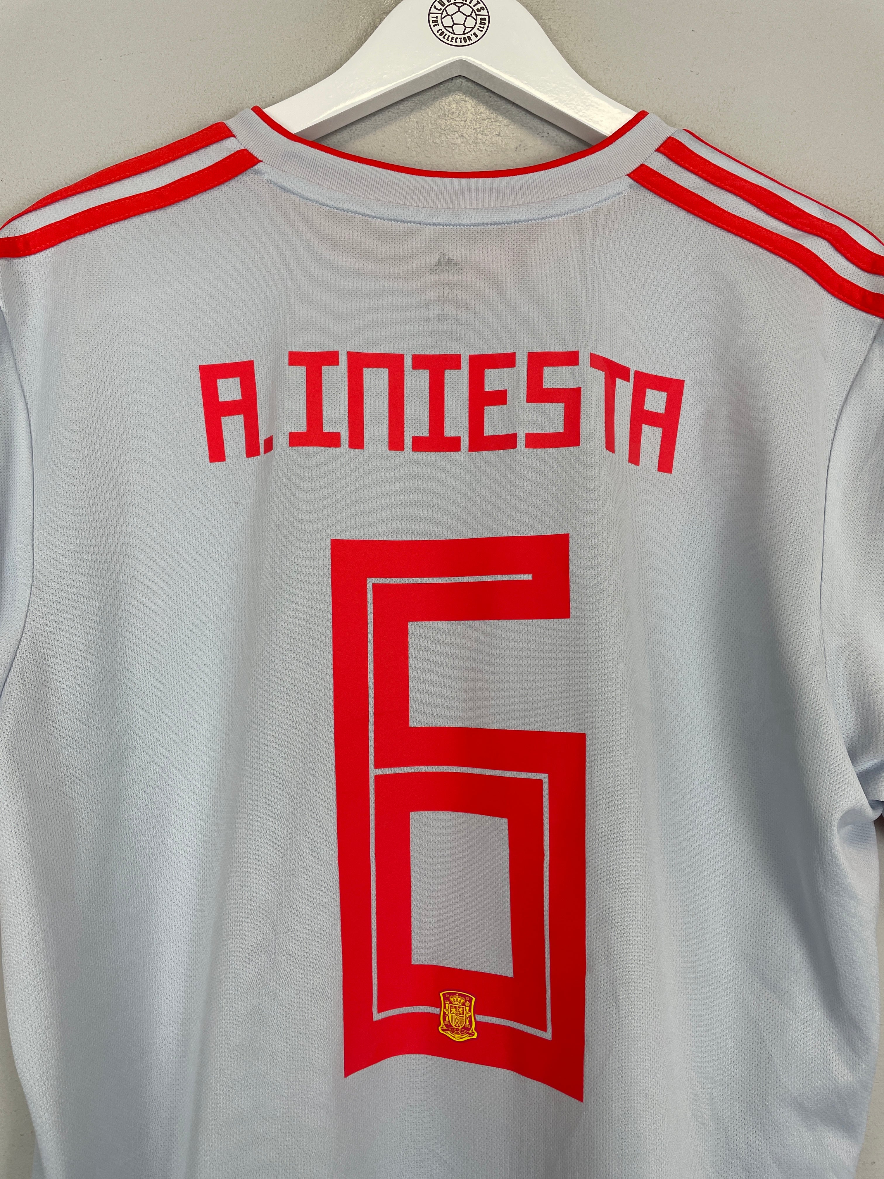 Shop 2018/19 SPAIN A.INIESTA #6 AWAY SHIRT (XL) ADIDAS, classic football shirts, vintage football shirts & retro soccer jerseys at Cult Kits