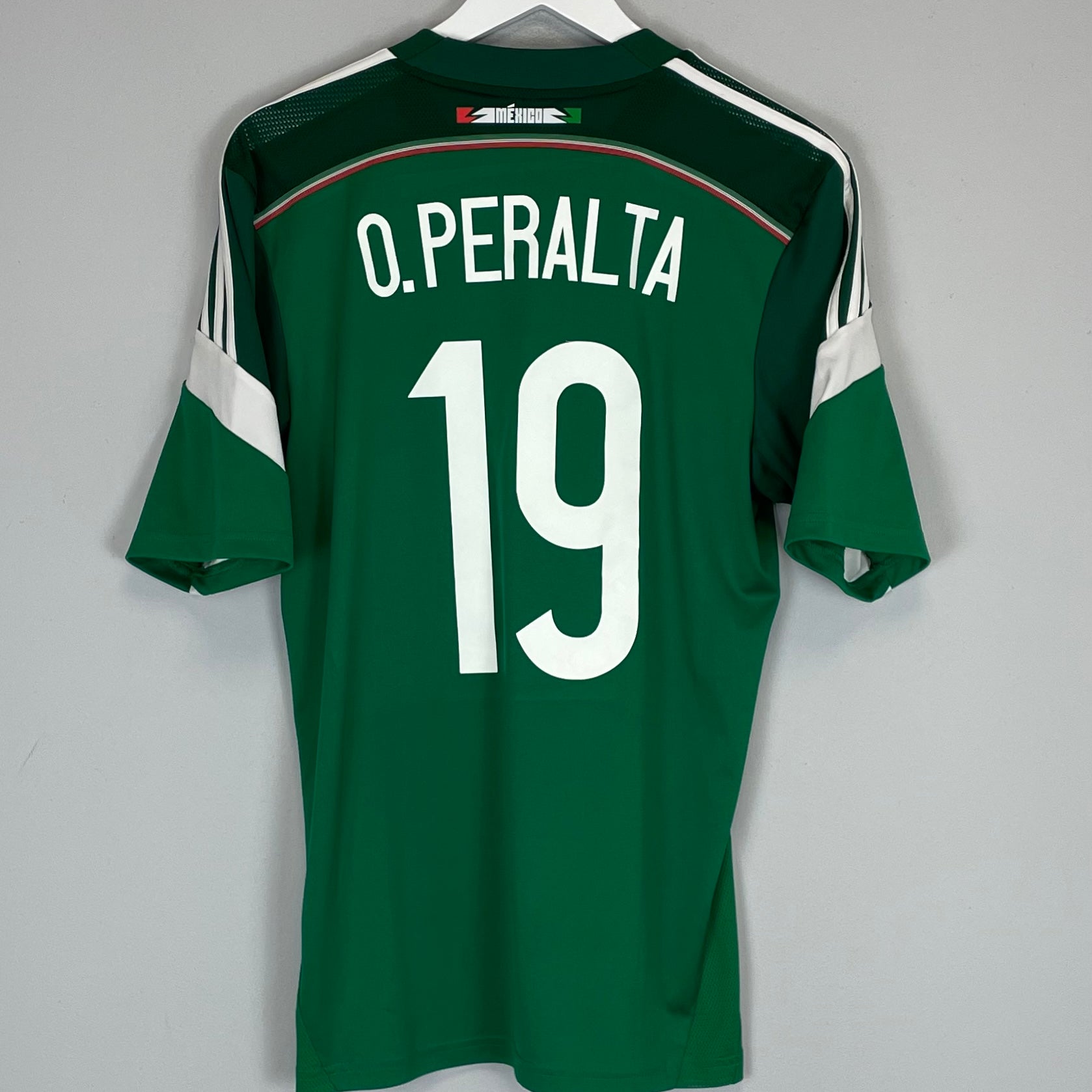Shop 2014/15 MEXICO O.PERALTA #19 HOME SHIRT (M) ADIDAS, classic football shirts, vintage football shirts & retro soccer jerseys at Cult Kits