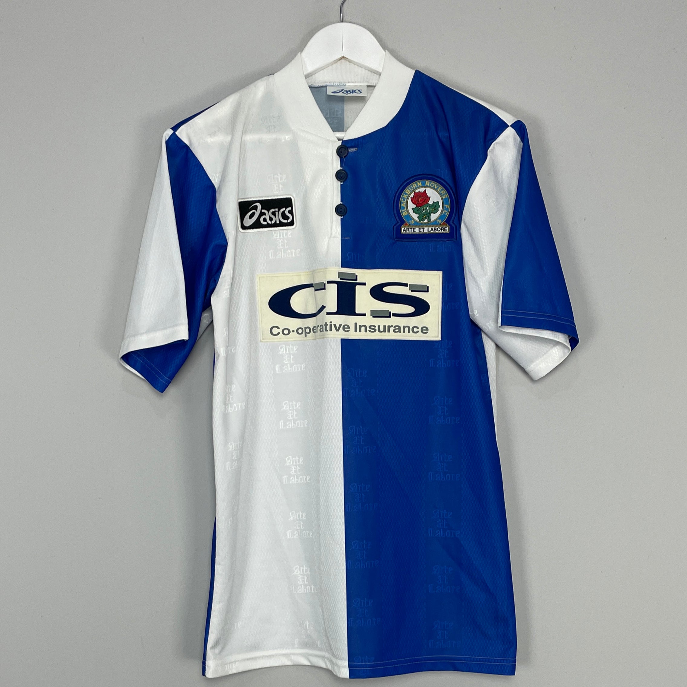 Shop 1996/97 BLACKBURN ROVER HOME SHIRT (S) ASICS, classic football shirts, vintage football shirts & retro soccer jerseys at Cult Kits
