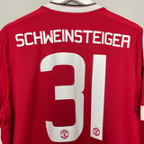 Shop 2015/16 MANCHESTER UNITED SCHWEINSTEIGER #31 HOME SHIRT (XL) ADIDAS, classic football shirts, vintage football shirts & retro soccer jerseys at Cult Kits