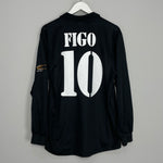 Shop 2001/02 REAL MADRID FIGO #10 L/S CENTENARY AWAY SHIRT (L) ADIDAS, classic football shirts, vintage football shirts & retro soccer jerseys at Cult Kits