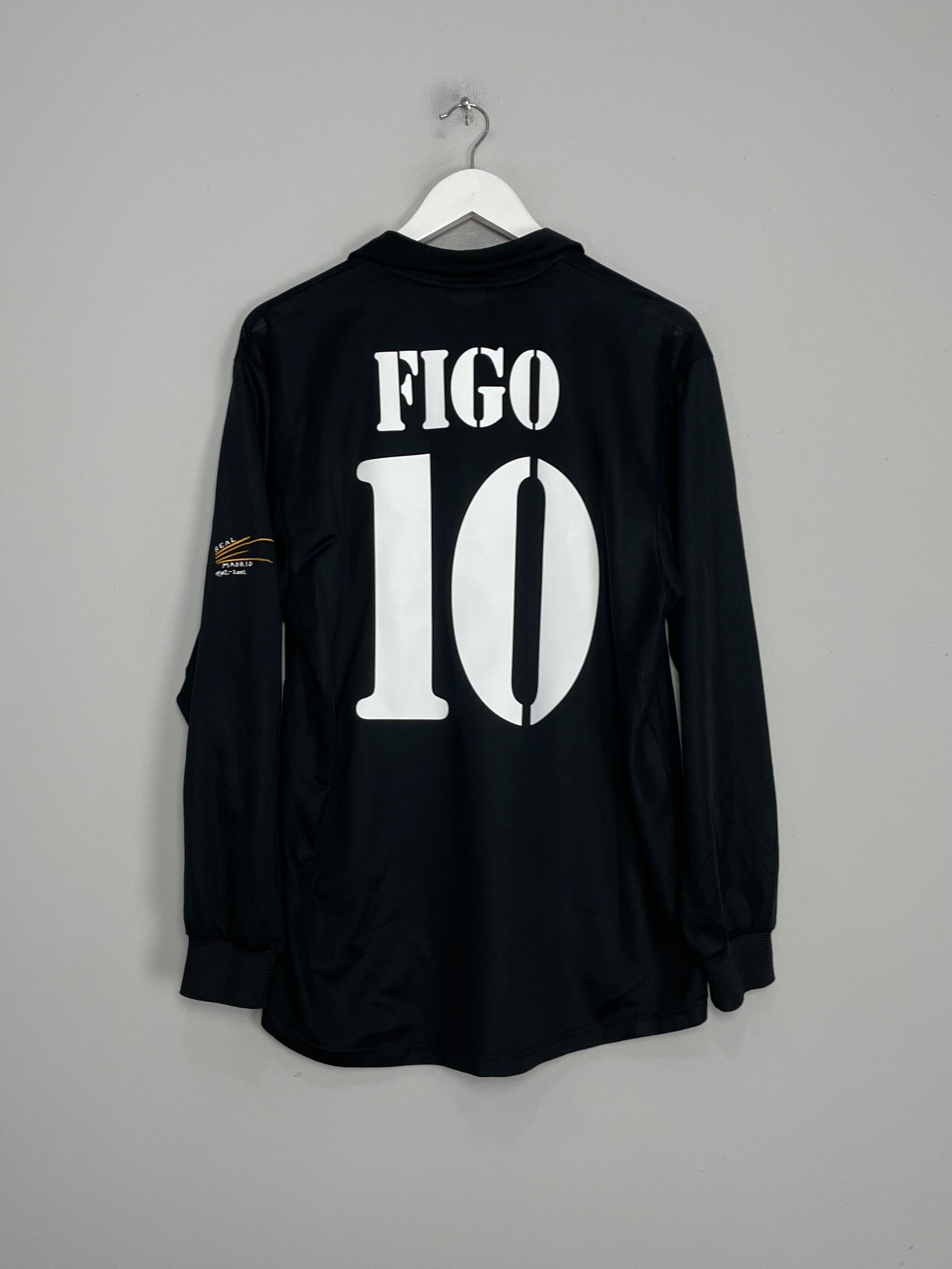 Shop 2001/02 REAL MADRID FIGO #10 L/S CENTENARY AWAY SHIRT (L) ADIDAS, classic football shirts, vintage football shirts & retro soccer jerseys at Cult Kits