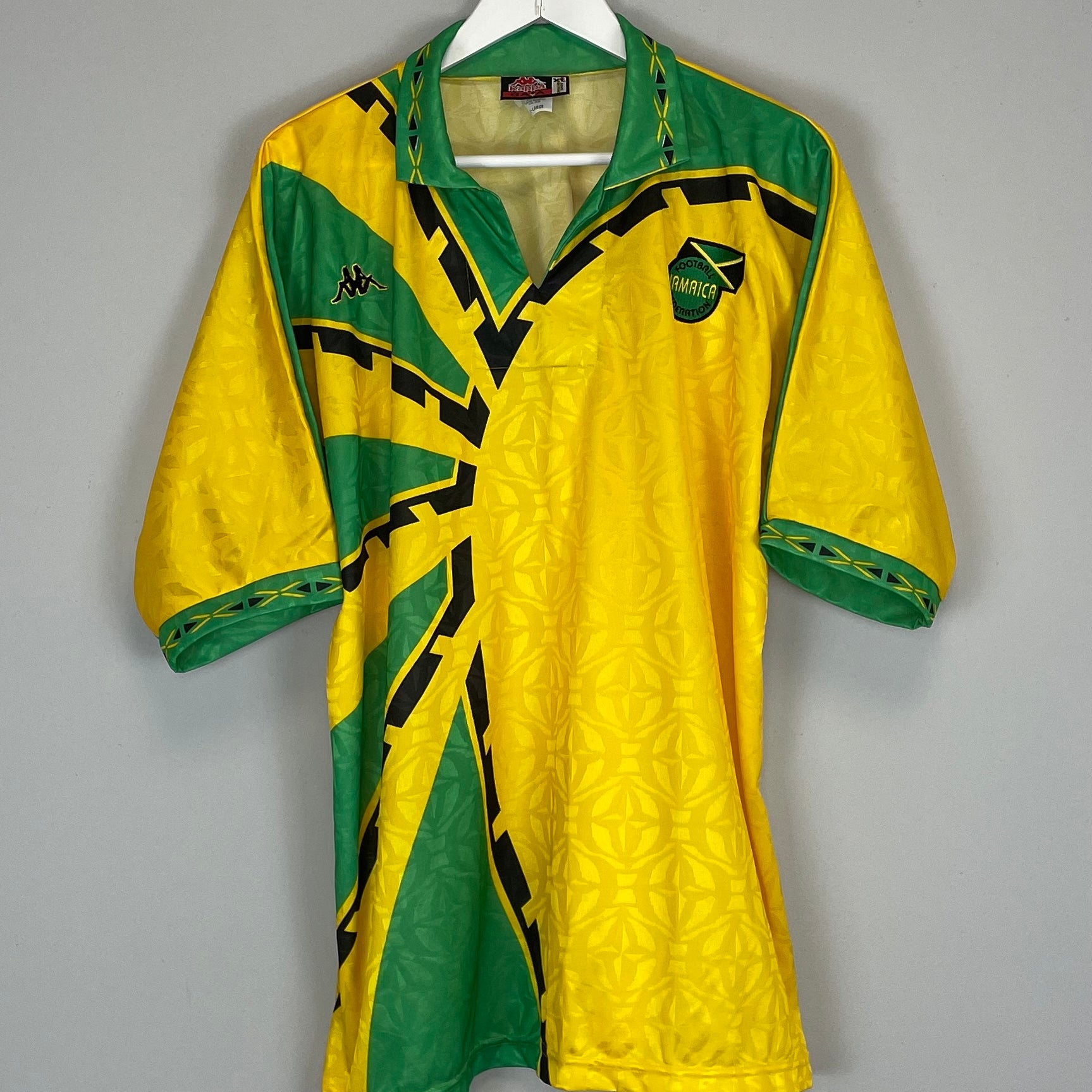 Shop 1997/98 JAMAICA HOME SHIRT (XL) KAPPA, classic football shirts, vintage football shirts & retro soccer jerseys at Cult Kits