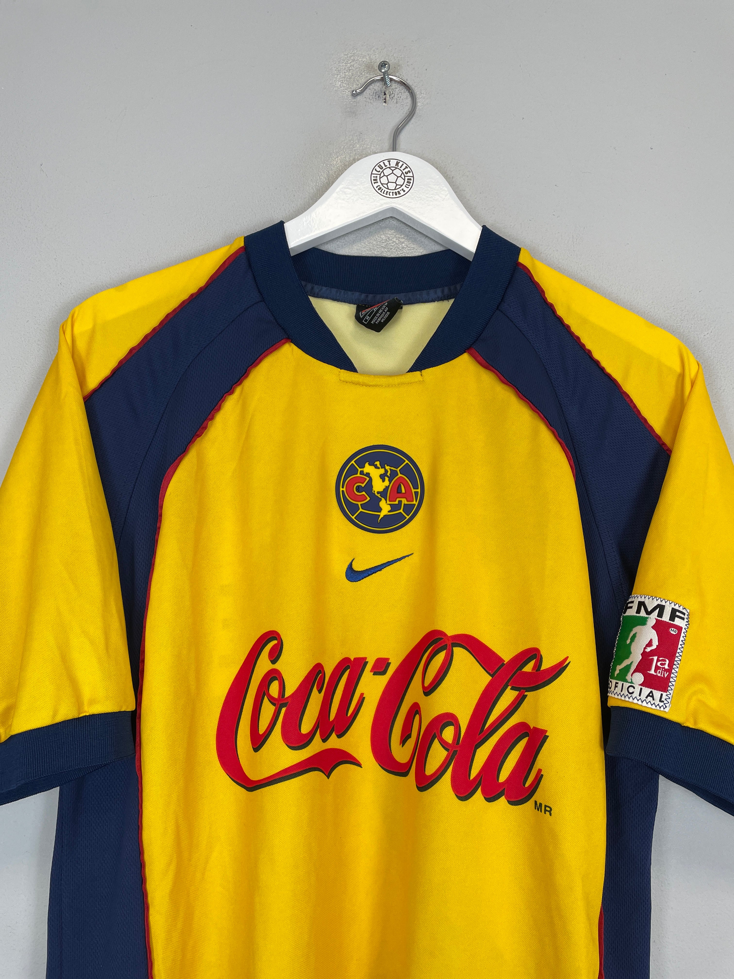 Shop 2001/02 CLUB AMERICA R.GUTIERREZ #21 HOME SHIRT (M) NIKE, classic football shirts, vintage football shirts & retro soccer jerseys at Cult Kits