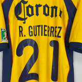 Shop 2001/02 CLUB AMERICA R.GUTIERREZ #21 HOME SHIRT (M) NIKE, classic football shirts, vintage football shirts & retro soccer jerseys at Cult Kits