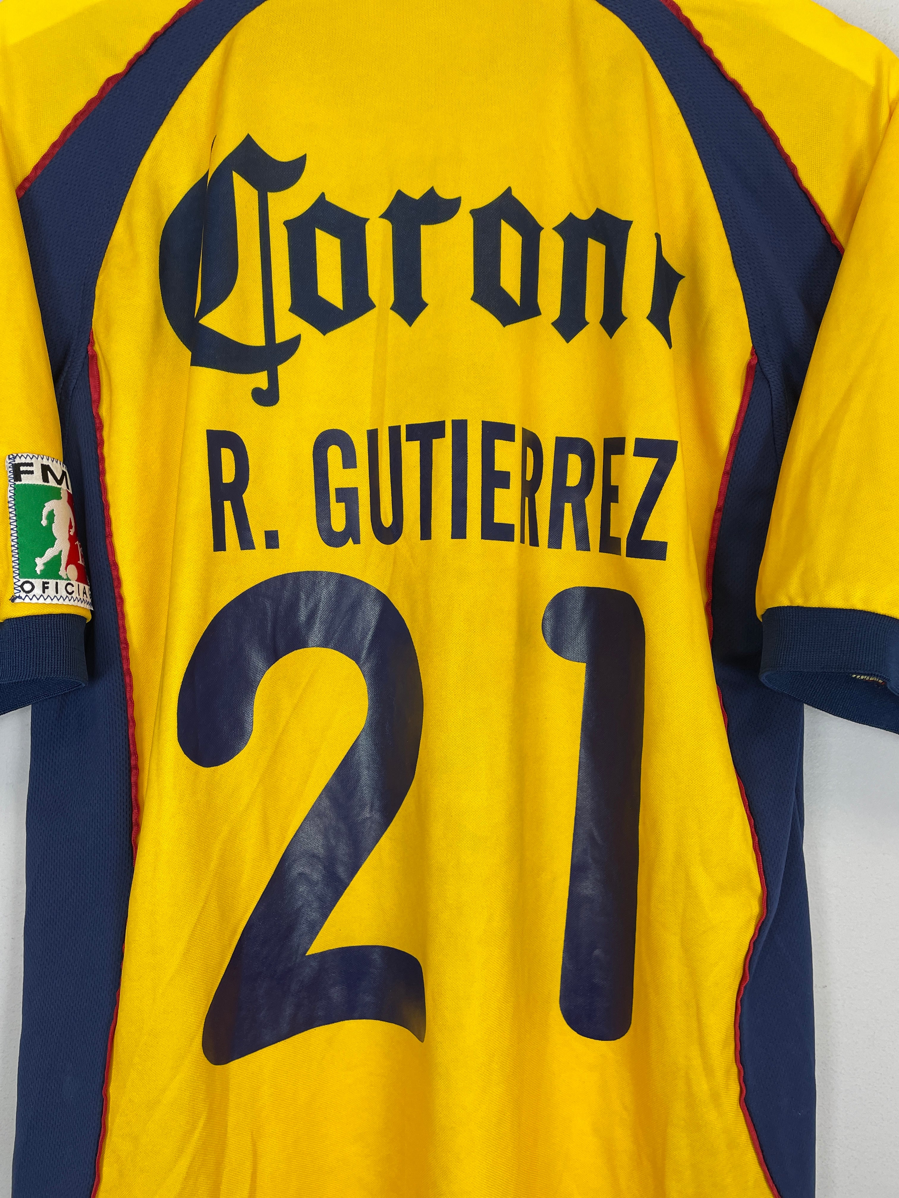 Shop 2001/02 CLUB AMERICA R.GUTIERREZ #21 HOME SHIRT (M) NIKE, classic football shirts, vintage football shirts & retro soccer jerseys at Cult Kits