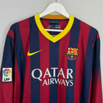 Shop 2013/14 BARCELONA MESSI #10 L/S HOME SHIRT (XL) NIKE, classic football shirts, vintage football shirts & retro soccer jerseys at Cult Kits