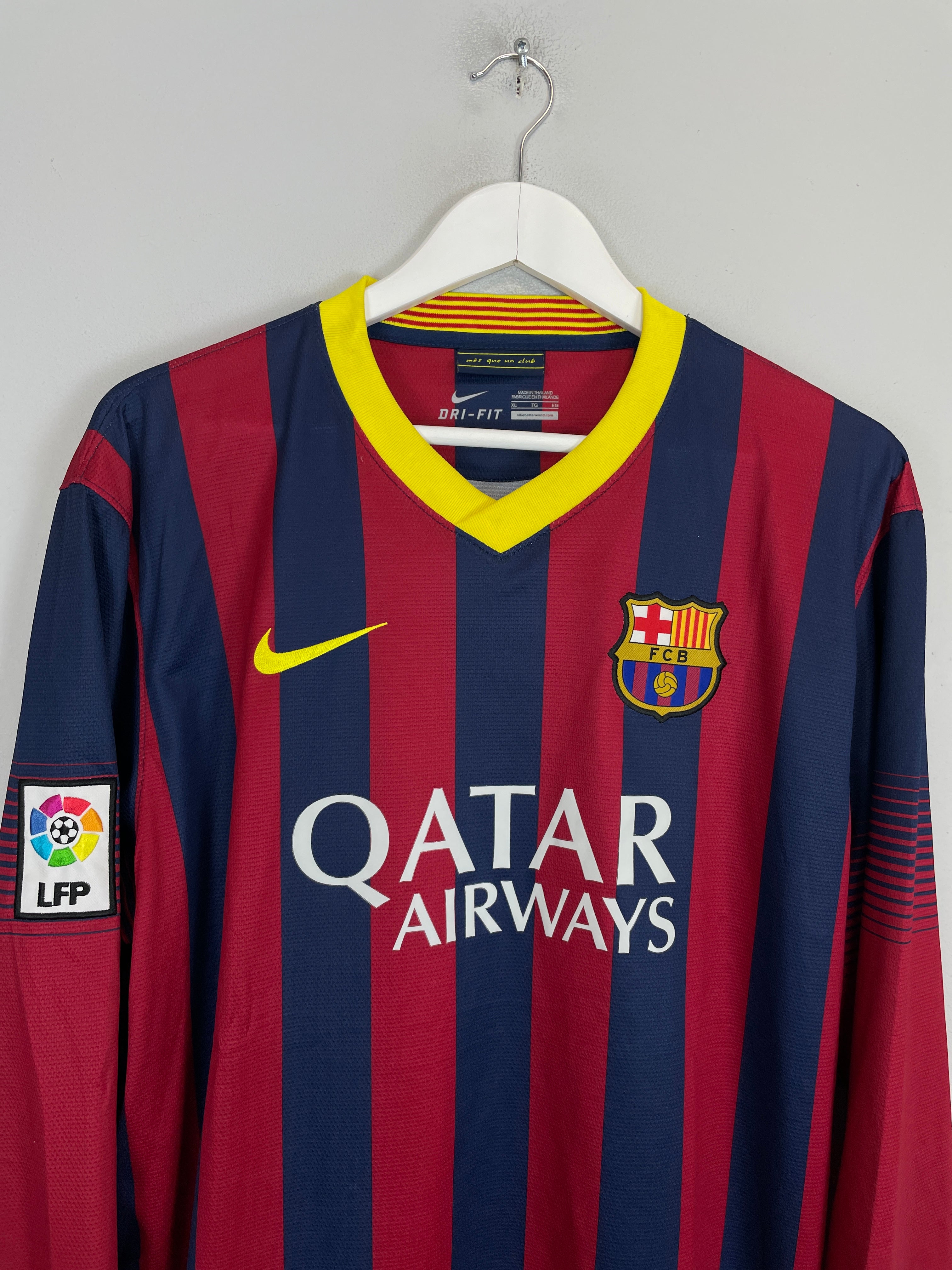 Shop 2013/14 BARCELONA MESSI #10 L/S HOME SHIRT (XL) NIKE, classic football shirts, vintage football shirts & retro soccer jerseys at Cult Kits