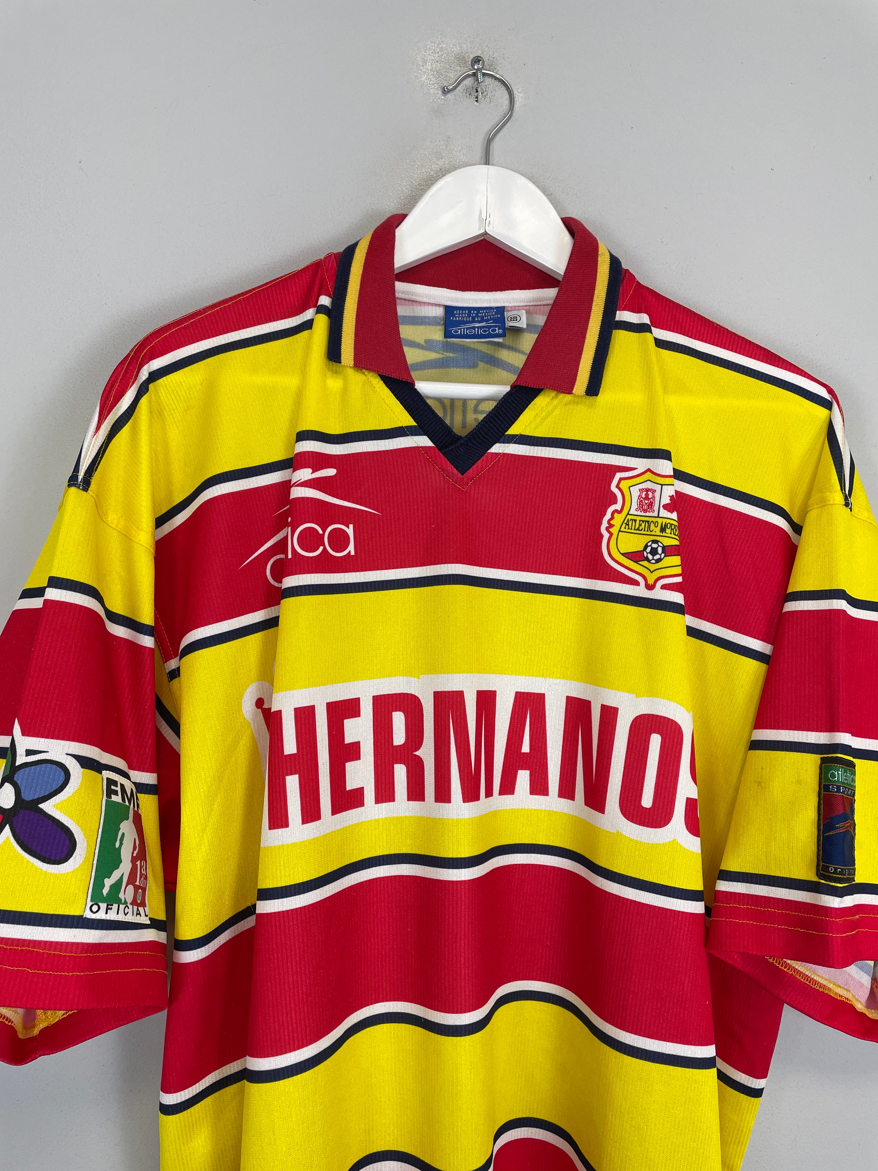 Shop 1998/99 MONARCAS MORELIA HOME SHIRT (XL) ATLETICA, classic football shirts, vintage football shirts & retro soccer jerseys at Cult Kits