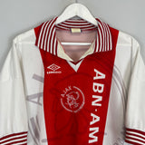 Shop 1996/97 AJAX HOME SHIRT (XL) UMBRO, classic football shirts, vintage football shirts & retro soccer jerseys at Cult Kits