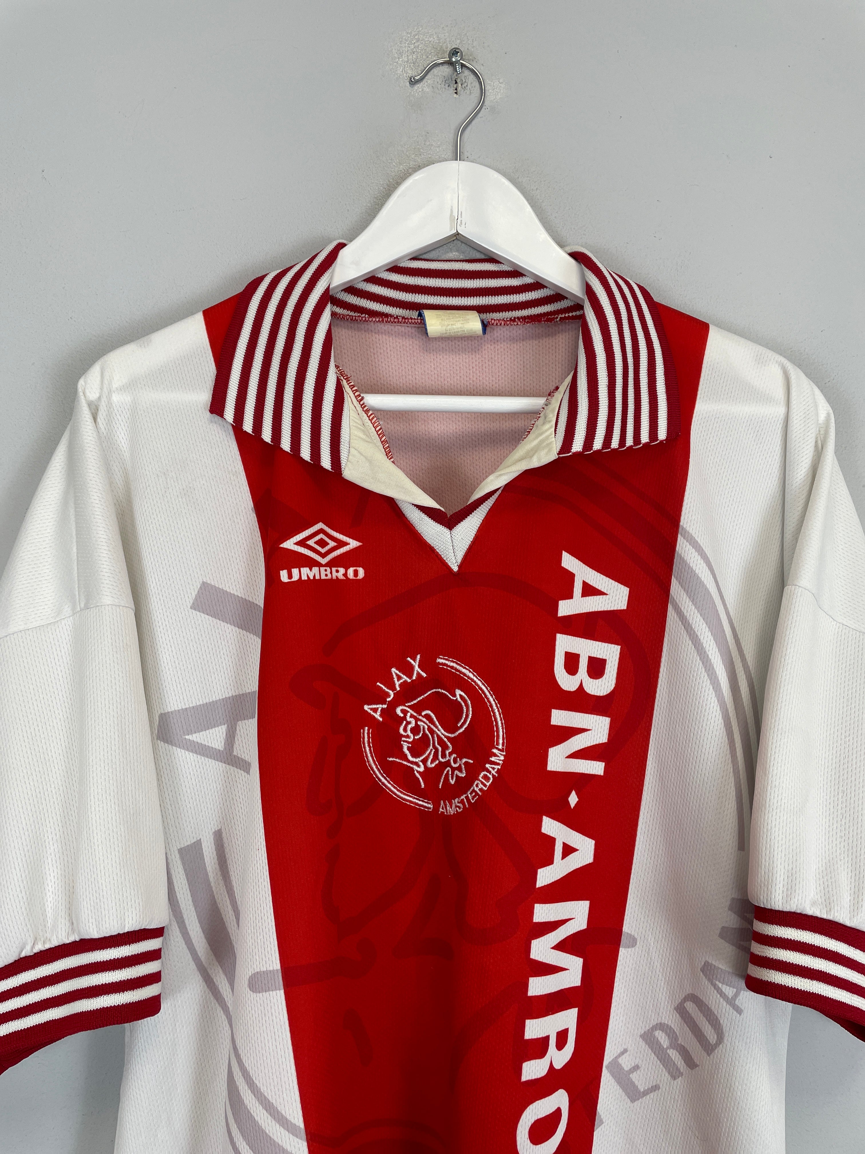 Shop 1996/97 AJAX HOME SHIRT (XL) UMBRO, classic football shirts, vintage football shirts & retro soccer jerseys at Cult Kits