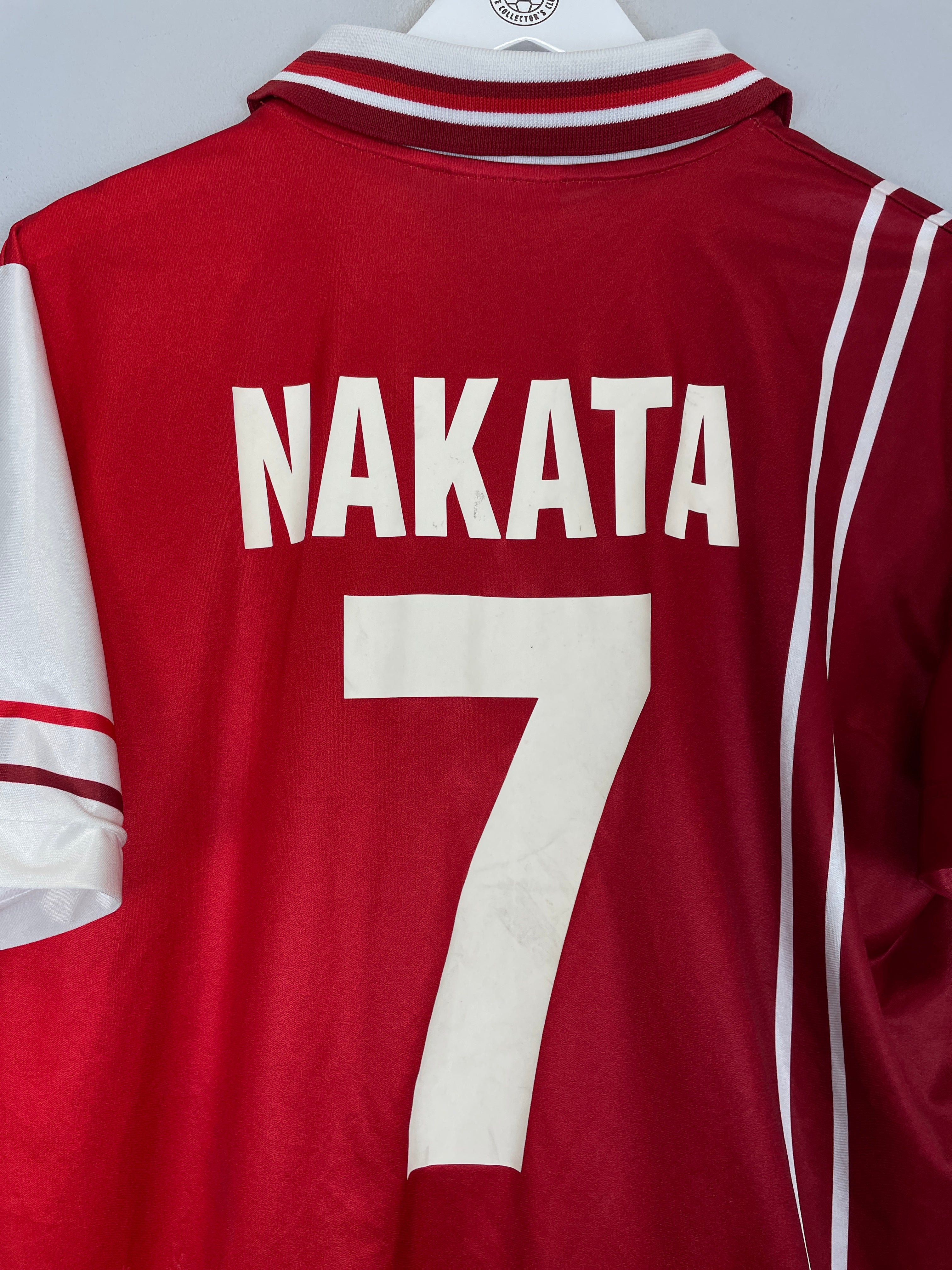 Shop 1998/99 PERUGIA NAKATA #7 HOME SHIRT (L) GALEX, classic football shirts, vintage football shirts & retro soccer jerseys at Cult Kits