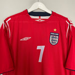 Shop 2004/06 ENGLAND BECKHAM #7 AWAY SHIRT (XXL) UMBRO, classic football shirts, vintage football shirts & retro soccer jerseys at Cult Kits