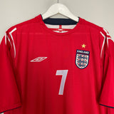 Shop 2004/06 ENGLAND BECKHAM #7 AWAY SHIRT (XXL) UMBRO, classic football shirts, vintage football shirts & retro soccer jerseys at Cult Kits