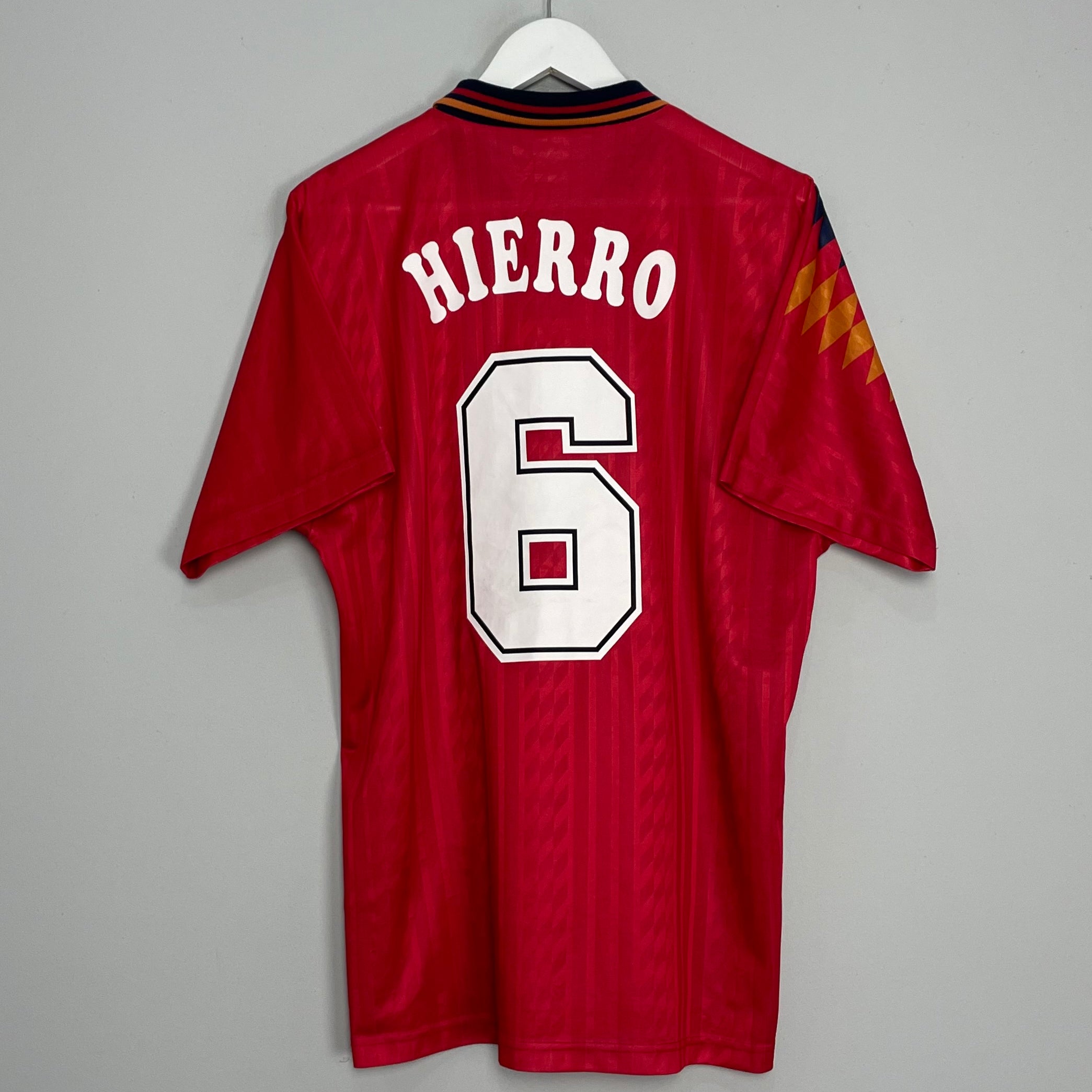 Shop 1994/96 SPAIN HIERRO #6 HOME SHIRT (L) ADIDAS, classic football shirts, vintage football shirts & retro soccer jerseys at Cult Kits