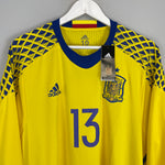 Shop 2016/17 SPAIN DE GEA #13 *PLAYER ISSUE* BNWT GK SHIRT (XL) ADIDAS, classic football shirts, vintage football shirts & retro soccer jerseys at Cult Kits