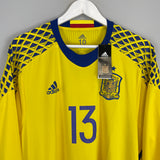 Shop 2016/17 SPAIN DE GEA #13 *PLAYER ISSUE* BNWT GK SHIRT (XL) ADIDAS, classic football shirts, vintage football shirts & retro soccer jerseys at Cult Kits