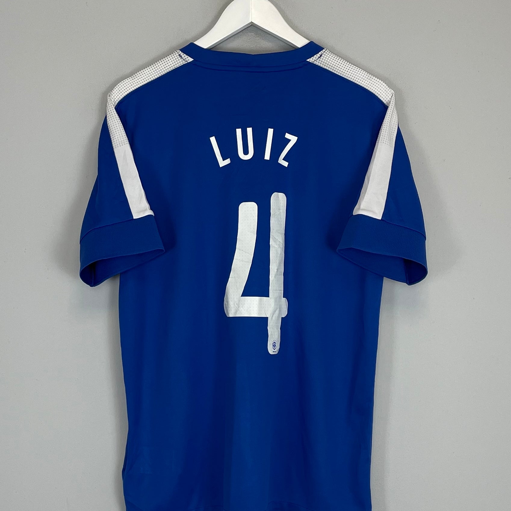 Shop 2013/14 BRAZIL LUIZ #4 AWAY SHIRT (M) NIKE, classic football shirts, vintage football shirts & retro soccer jerseys at Cult Kits