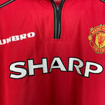 Shop 1998/00 MANCHESTER UNITED BECKHAM #7 HOME SHIRT (L) UMBRO, classic football shirts, vintage football shirts & retro soccer jerseys at Cult Kits