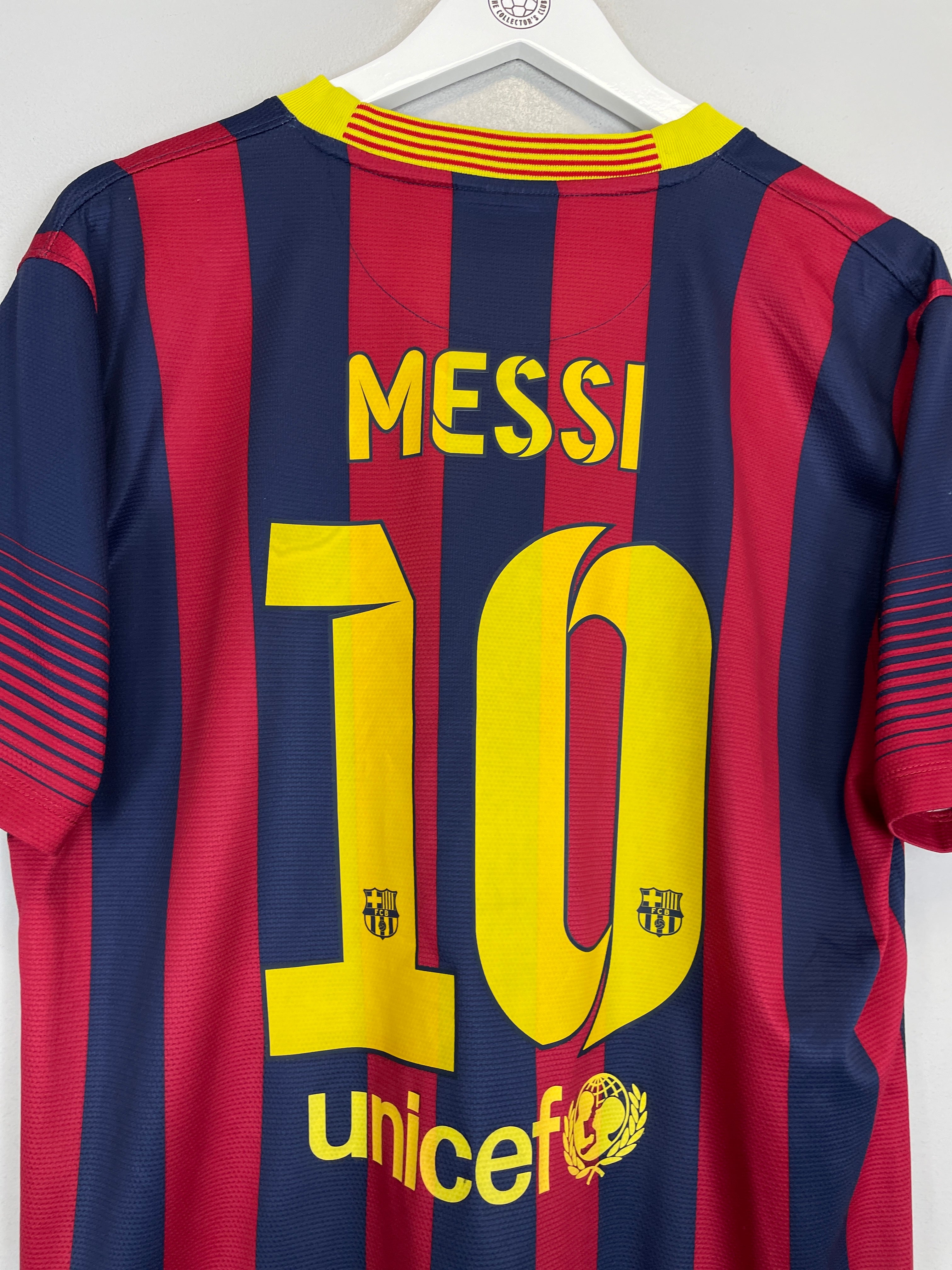 Shop 2013/14 BARCELONA MESSI #10 HOME SHIRT (L) NIKE, classic football shirts, vintage football shirts & retro soccer jerseys at Cult Kits
