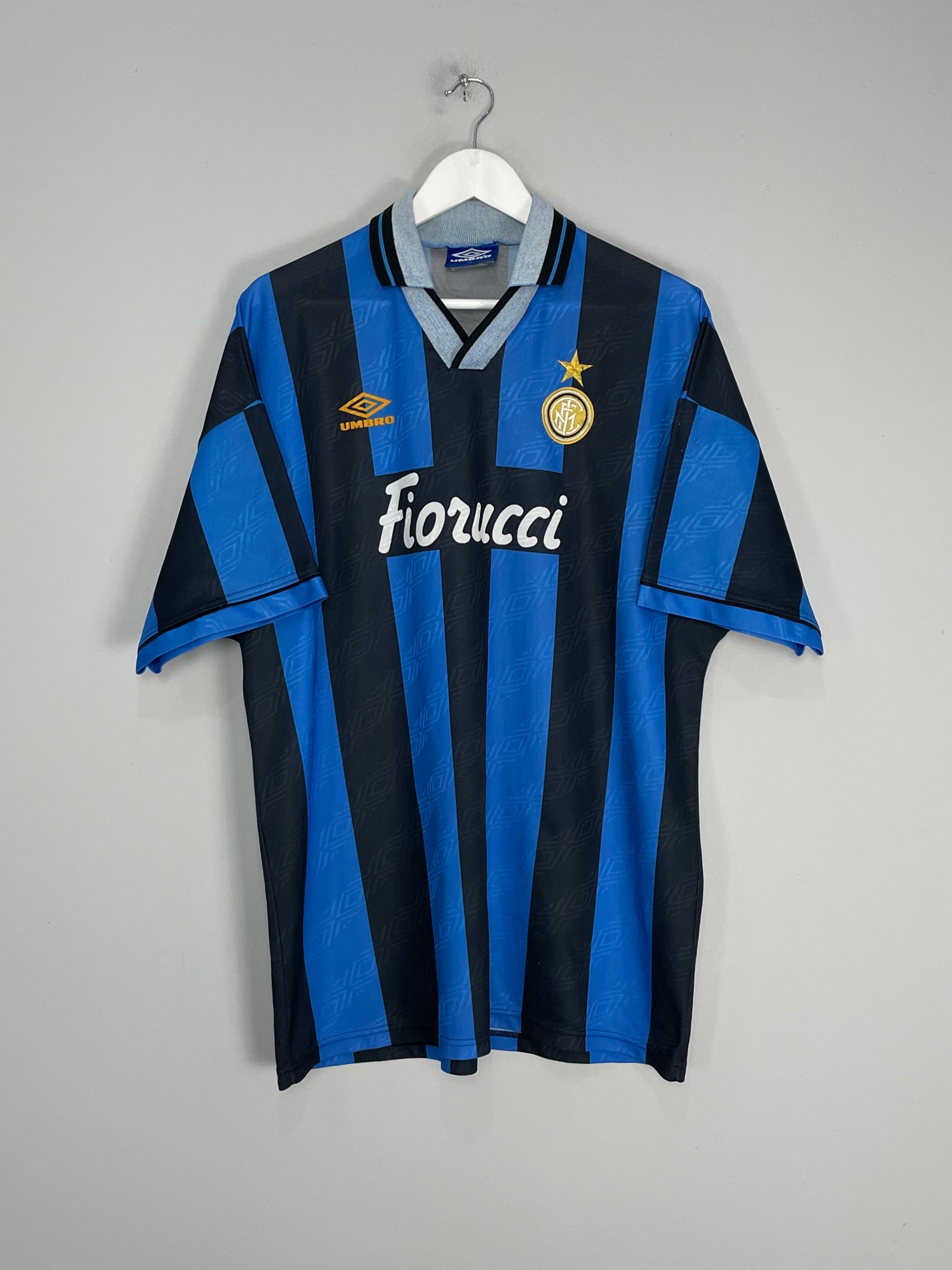 Shop 1994/95 INTER MILAN HOME SHIRT (XL) UMBRO, classic football shirts, vintage football shirts & retro soccer jerseys at Cult Kits