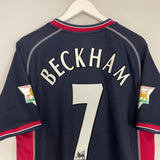 Shop 2000/01 MANCHESTER UNITED BECKHAM #7 THIRD SHIRT (L) UMBRO, classic football shirts, vintage football shirts & retro soccer jerseys at Cult Kits