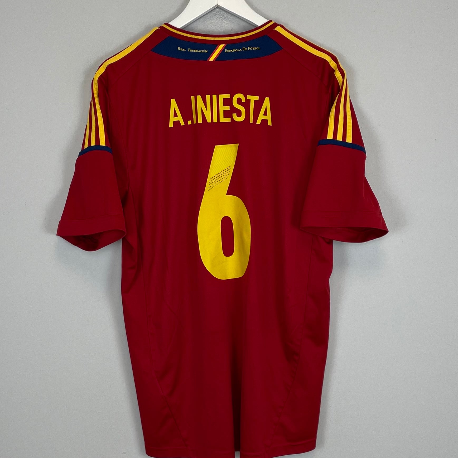 Shop 2011/13 SPAIN A.INIESTA #6 HOME SHIRT (XL) ADIDAS, classic football shirts, vintage football shirts & retro soccer jerseys at Cult Kits