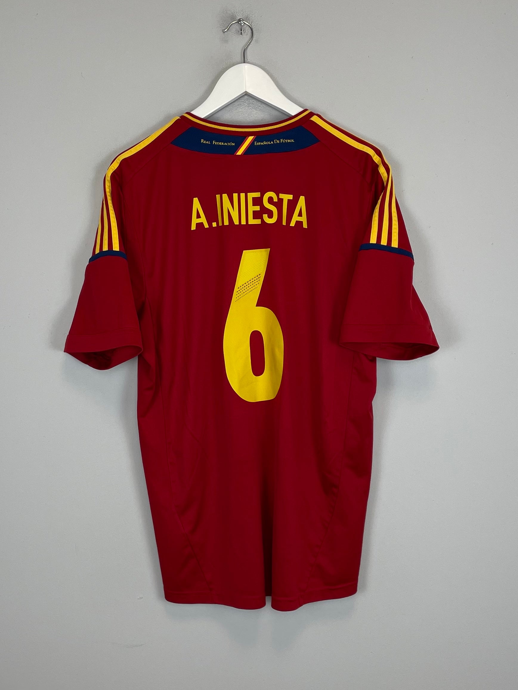 Shop 2011/13 SPAIN A.INIESTA #6 HOME SHIRT (XL) ADIDAS, classic football shirts, vintage football shirts & retro soccer jerseys at Cult Kits