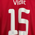 Shop 2013/14 MANCHESTER UNITED VIDIC #15 HOME SHIRT (L) NIKE, classic football shirts, vintage football shirts & retro soccer jerseys at Cult Kits