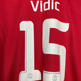 Shop 2013/14 MANCHESTER UNITED VIDIC #15 HOME SHIRT (L) NIKE, classic football shirts, vintage football shirts & retro soccer jerseys at Cult Kits