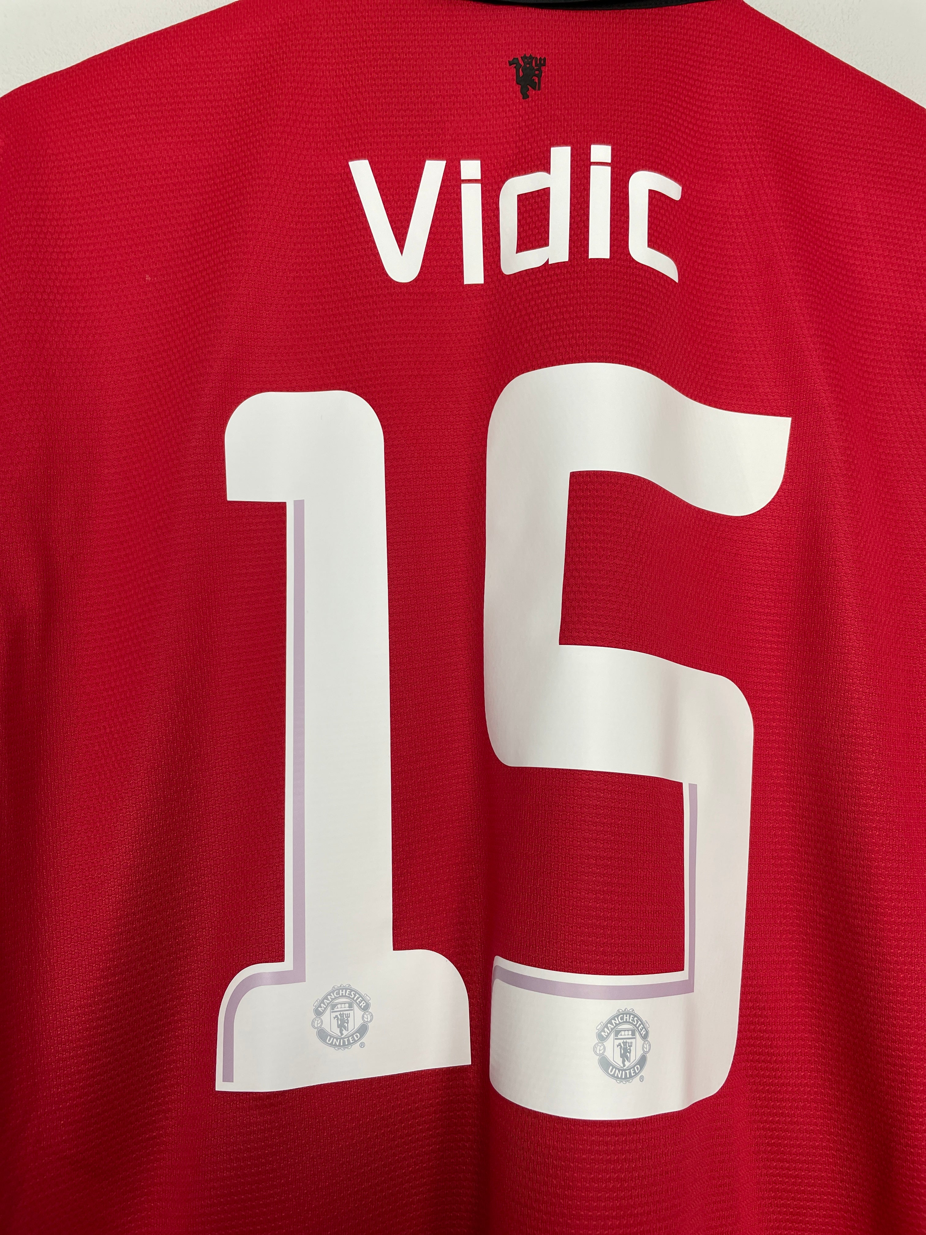 Shop 2013/14 MANCHESTER UNITED VIDIC #15 HOME SHIRT (L) NIKE, classic football shirts, vintage football shirts & retro soccer jerseys at Cult Kits