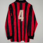 Shop 1994/95 AC MILAN #4 L/S HOME SHIRT (L) LOTTO, classic football shirts, vintage football shirts & retro soccer jerseys at Cult Kits