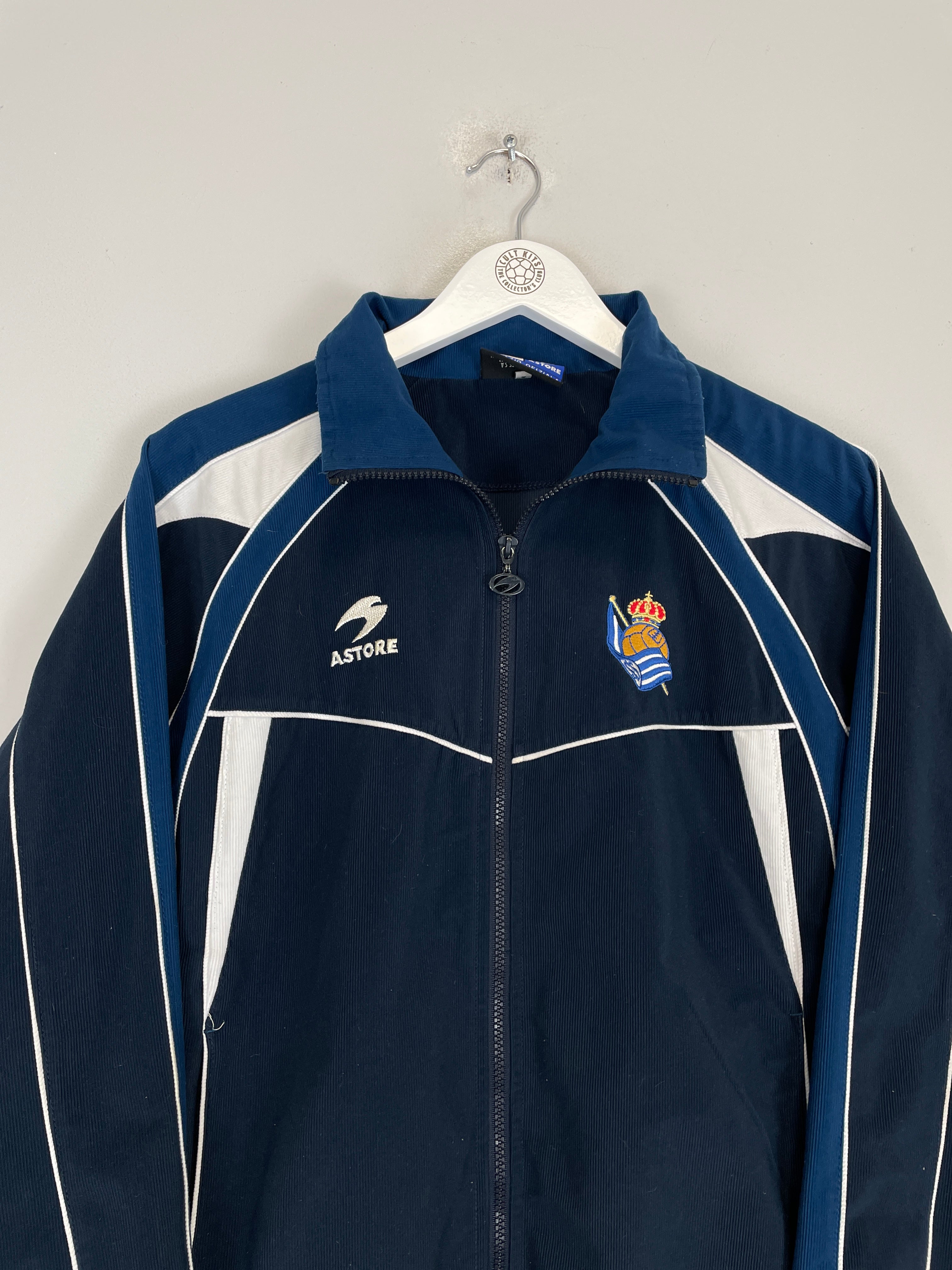 Shop 1998/00 REAL SOCIEDAD TRACK JACKET (S) ASTORE, classic football shirts, vintage football shirts & retro soccer jerseys at Cult Kits