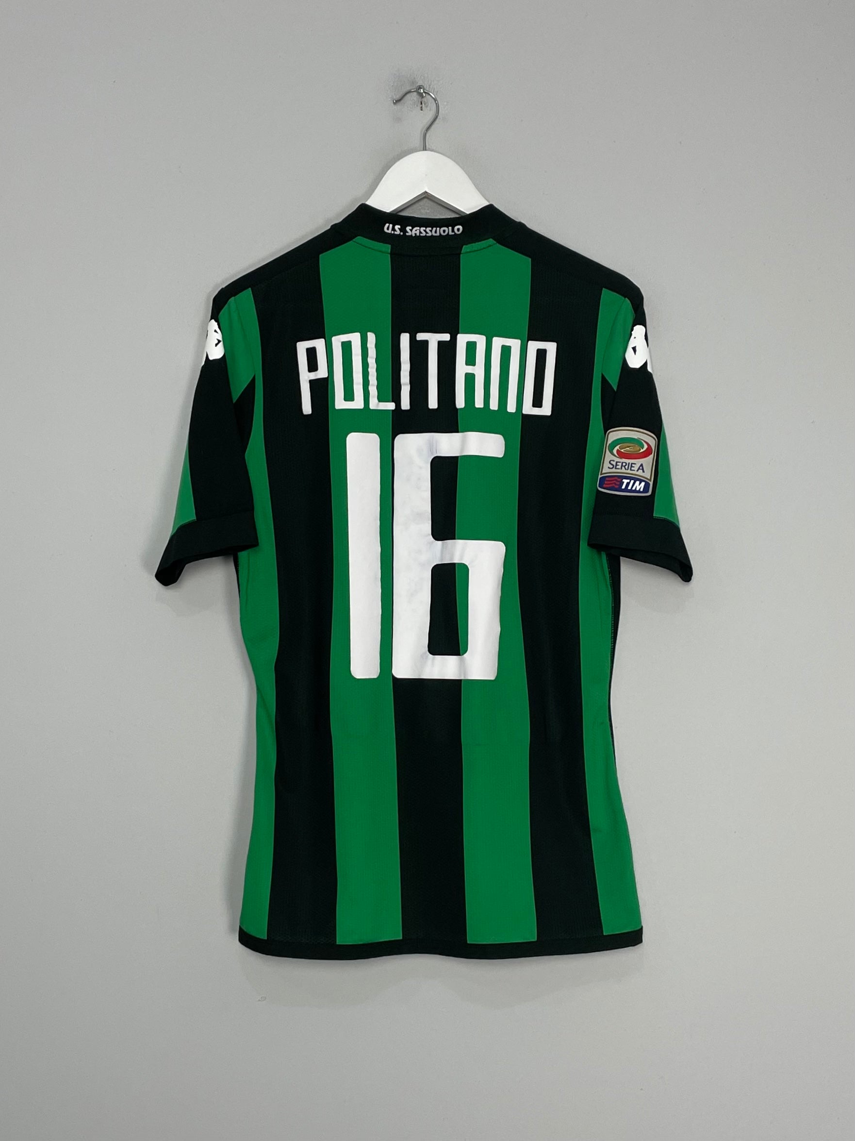 Shop 2015/16 SASSUOLO POLITANO #16 *PLAYER ISSUE* HOME SHIRT (M) KAPPA, classic football shirts, vintage football shirts & retro soccer jerseys at Cult Kits