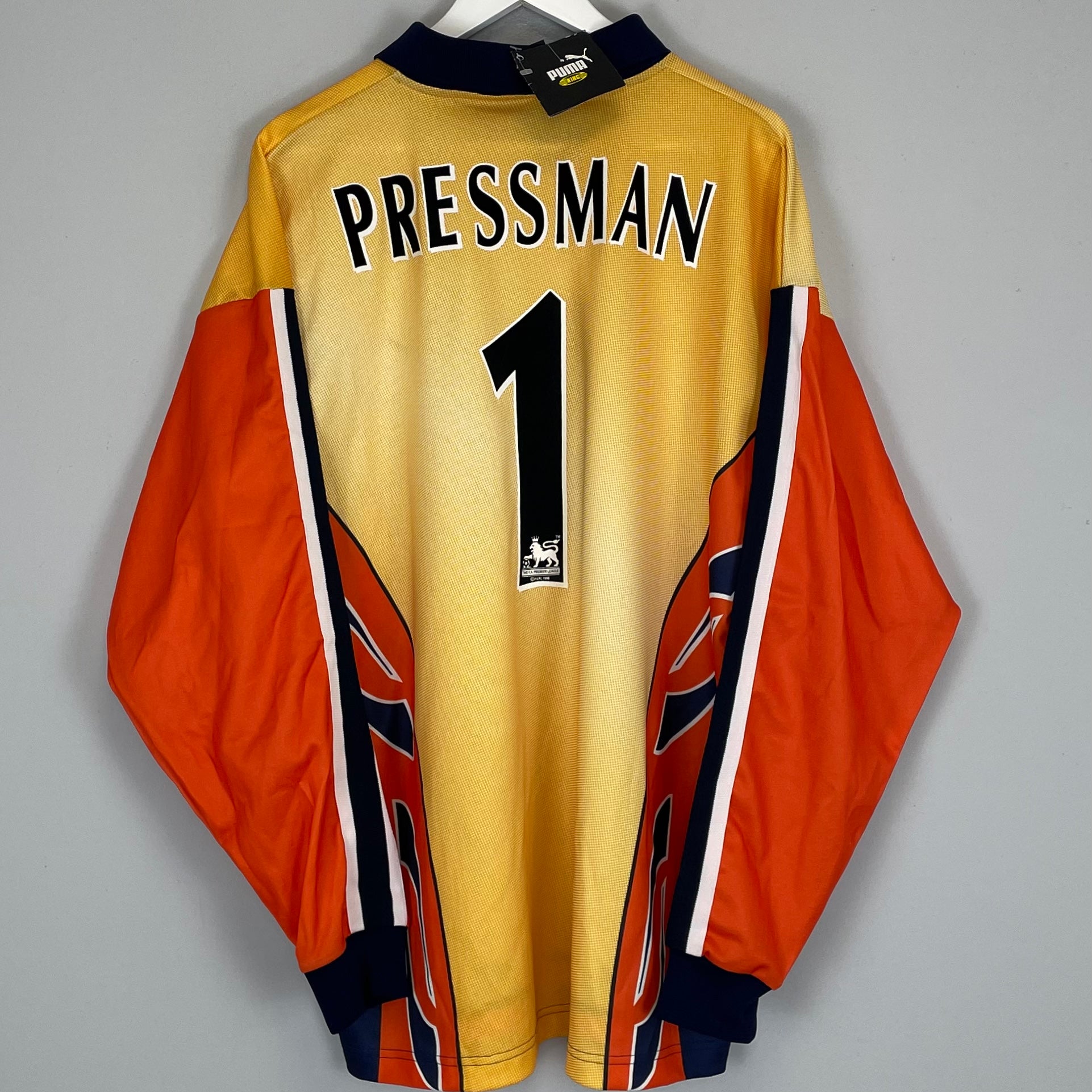 Shop 1997/98 SHEFFIELD WEDNESDAY PRESSMAN #1 *BNWT* GK SHIRT (XL) PUMA, classic football shirts, vintage football shirts & retro soccer jerseys at Cult Kits