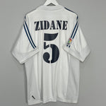 2001/02 REAL MADRID ZIDANE #5 HOME SHIRT (XL) ADIDAS