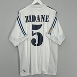 2001/02 REAL MADRID ZIDANE #5 HOME SHIRT (XL) ADIDAS