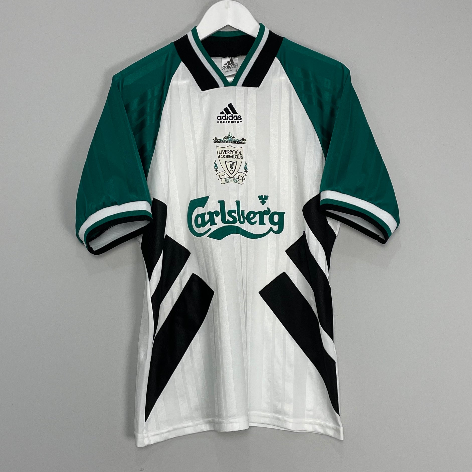 Shop 1993/95 LIVERPOOL AWAY SHIRT (M) ADIDAS, classic football shirts, vintage football shirts & retro soccer jerseys at Cult Kits
