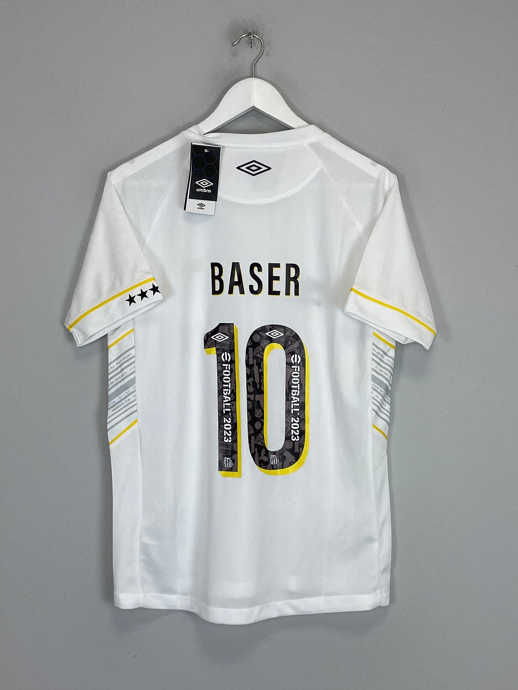 Shop 2022/23 SANTOS BASER #10 *BNWT* HOME SHIRT (S) UMBRO, classic football shirts, vintage football shirts & retro soccer jerseys at Cult Kits