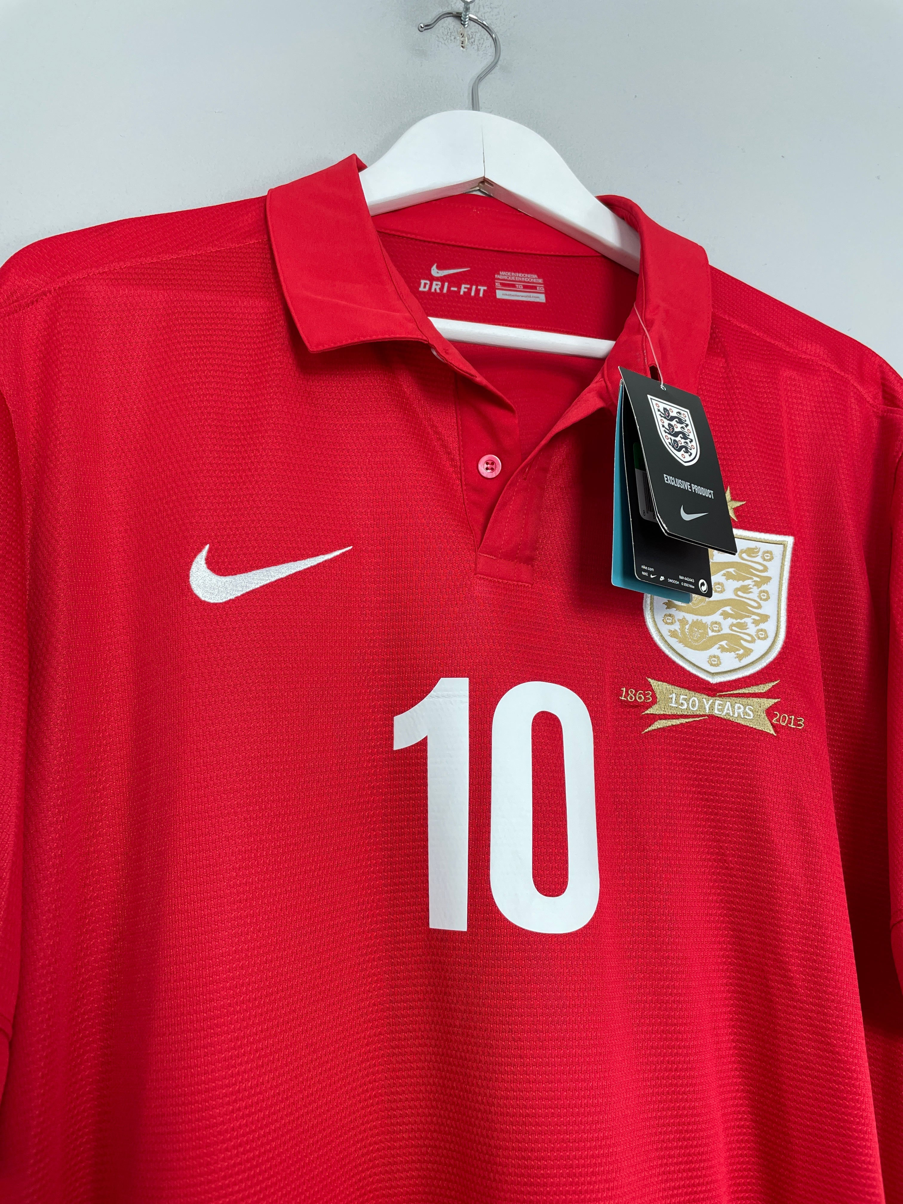 Shop 2013/14 ENGLAND ROONEY #10 *150 YEARS* BNWT HOME SHIRT (XL) NIKE, classic football shirts, vintage football shirts & retro soccer jerseys at Cult Kits