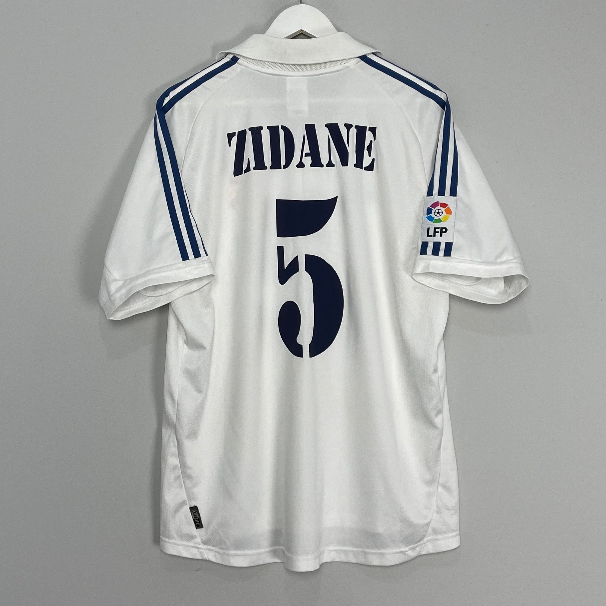 Shop 2001 REAL MADRID ZIDANE #5 HOME SHIRT (L) ADIDAS, classic football shirts, vintage football shirts & retro soccer jerseys at Cult Kits