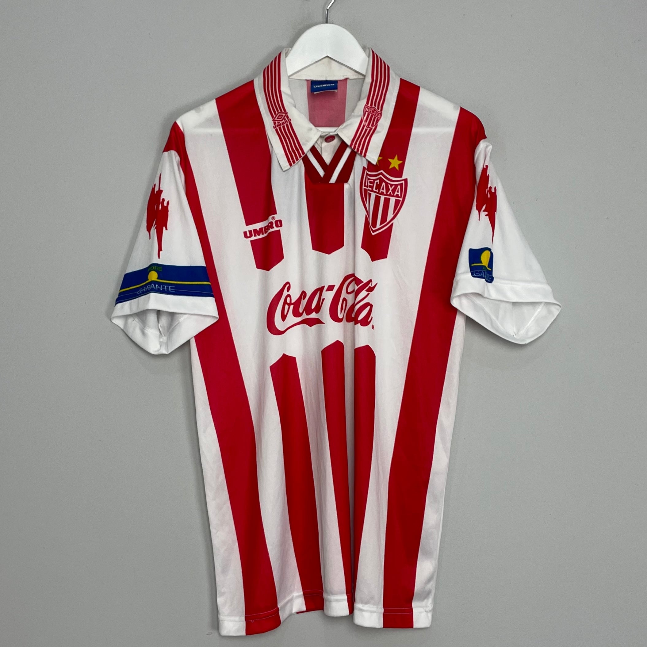 Shop 1997/98 NECAXA HOME SHIRT (L) UMBRO, classic football shirts, vintage football shirts & retro soccer jerseys at Cult Kits