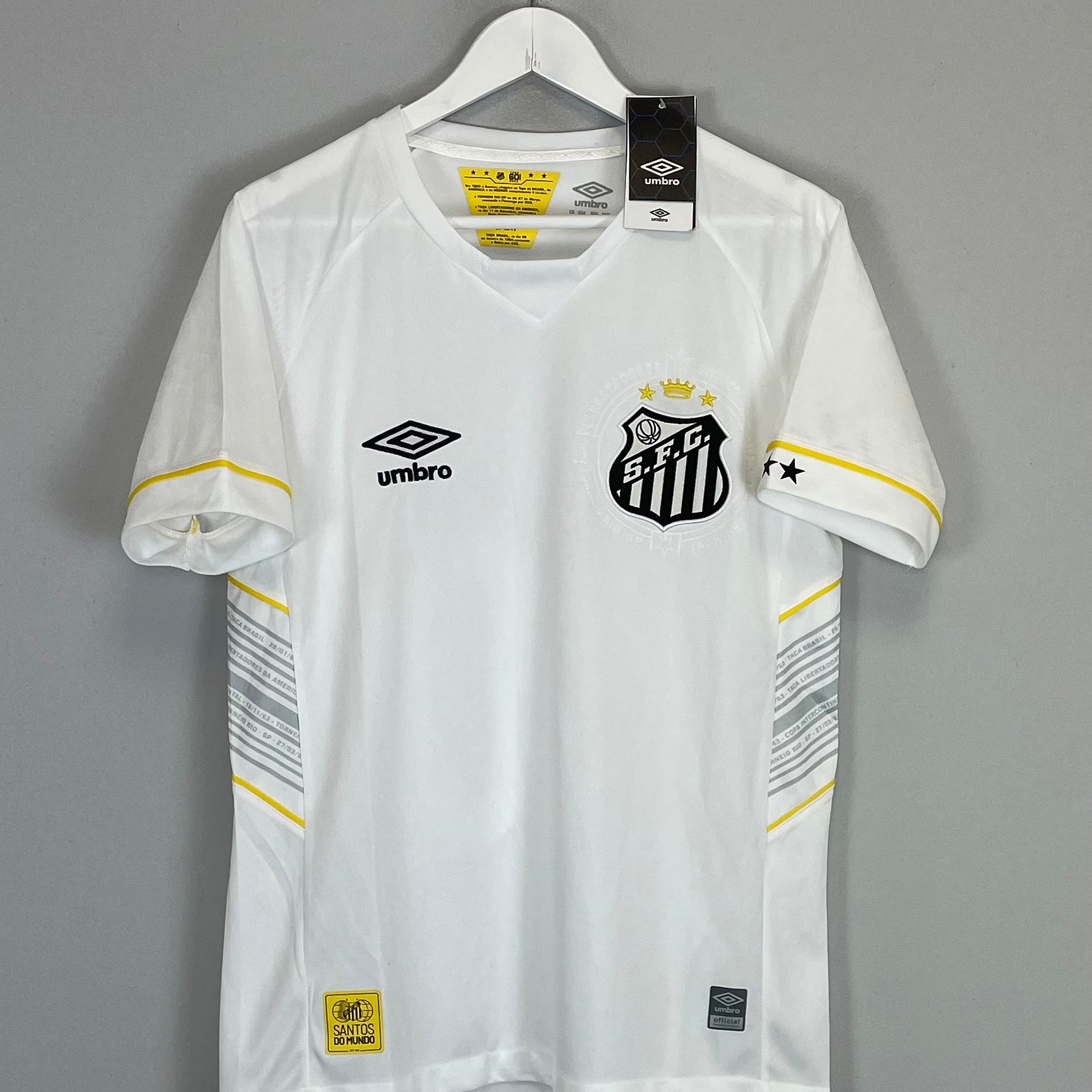 Shop 2022/23 SANTOS BASER #10 *BNWT* HOME SHIRT (S) UMBRO, classic football shirts, vintage football shirts & retro soccer jerseys at Cult Kits