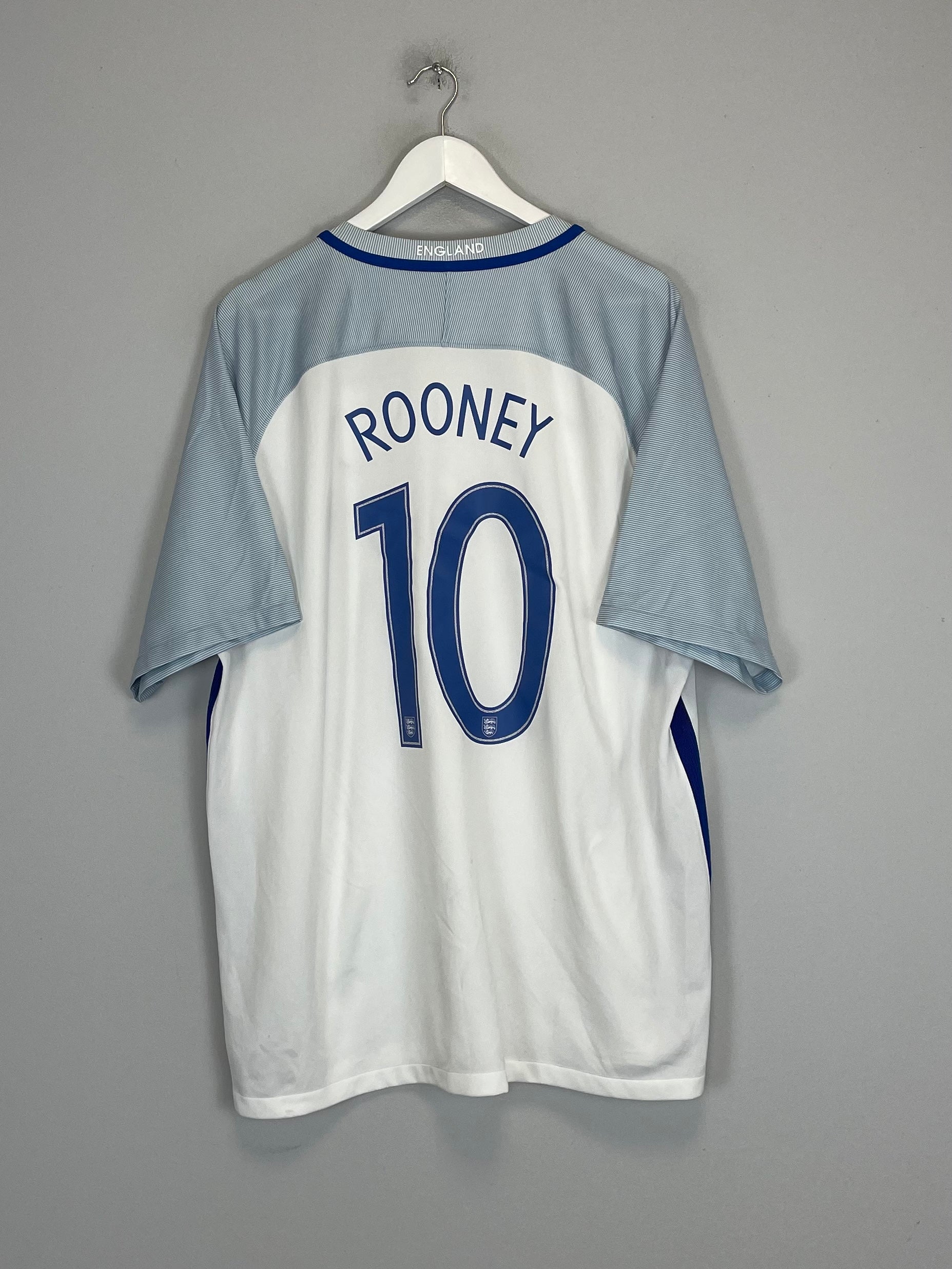Shop 2016/17 ENGLAND ROONEY #10 HOME SHIRT (XXL) NIKE, classic football shirts, vintage football shirts & retro soccer jerseys at Cult Kits