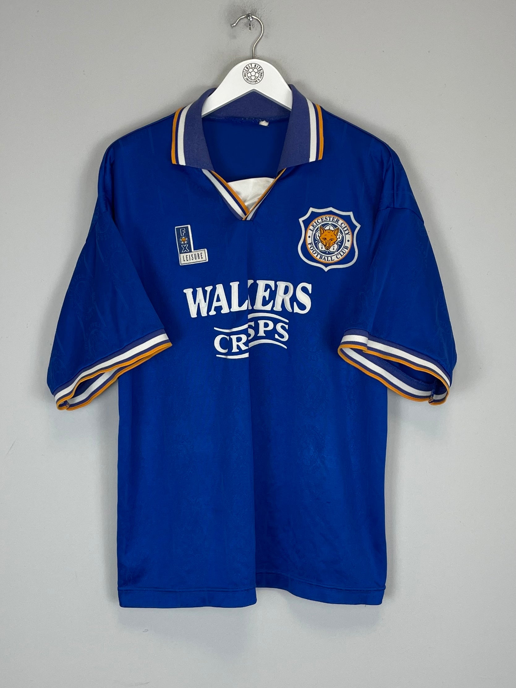 Shop 1994/96 LEICESTER CITY HOME SHIRT (L) FOX LEISURE, classic football shirts, vintage football shirts & retro soccer jerseys at Cult Kits