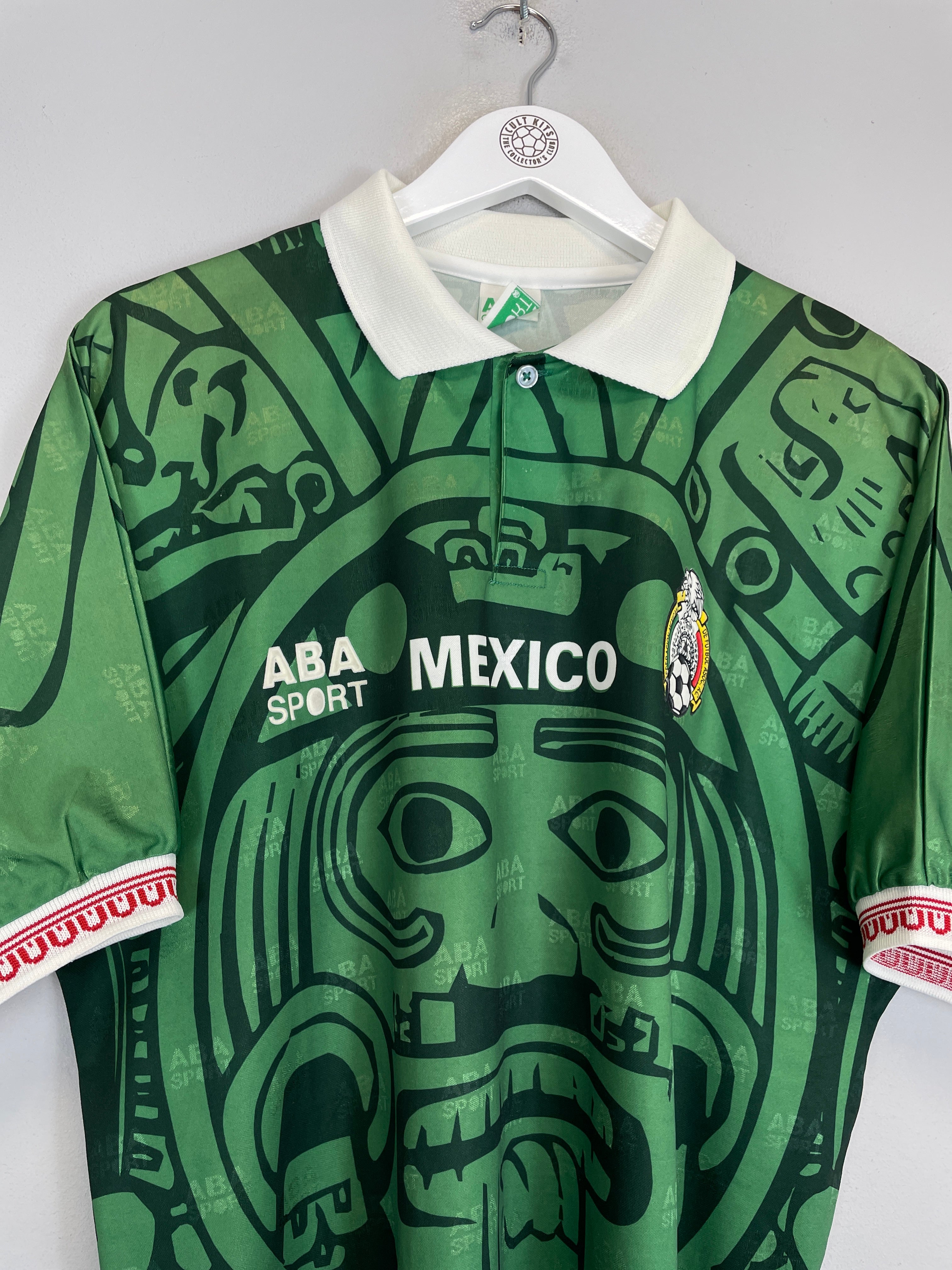 Shop 1997/98 MEXICO HOME SHIRT (L) ABA SPORT, classic football shirts, vintage football shirts & retro soccer jerseys at Cult Kits