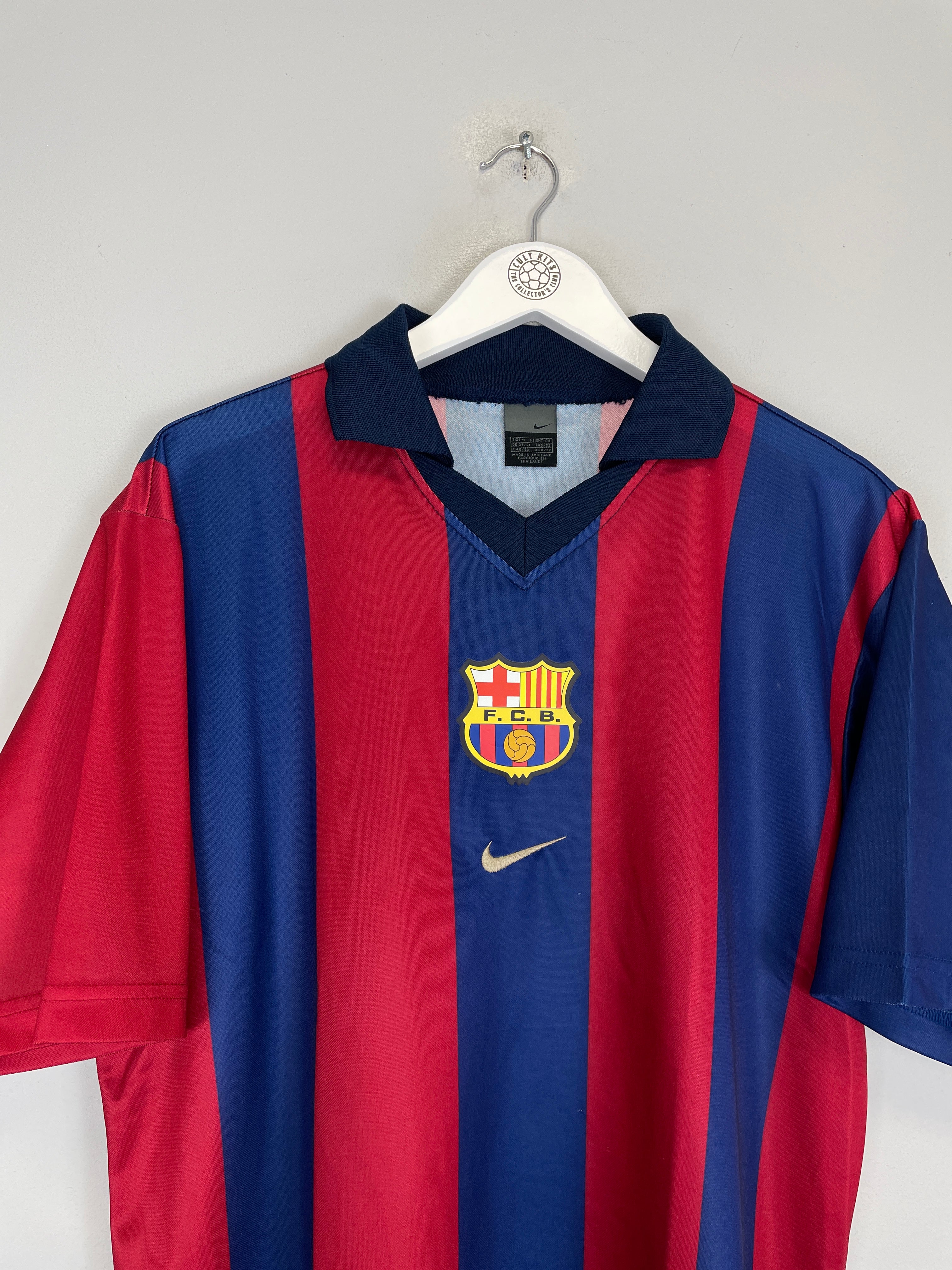 Shop 2000/01 BARCELONA HOME SHIRT (M) NIKE BASIC, classic football shirts, vintage football shirts & retro soccer jerseys at Cult Kits